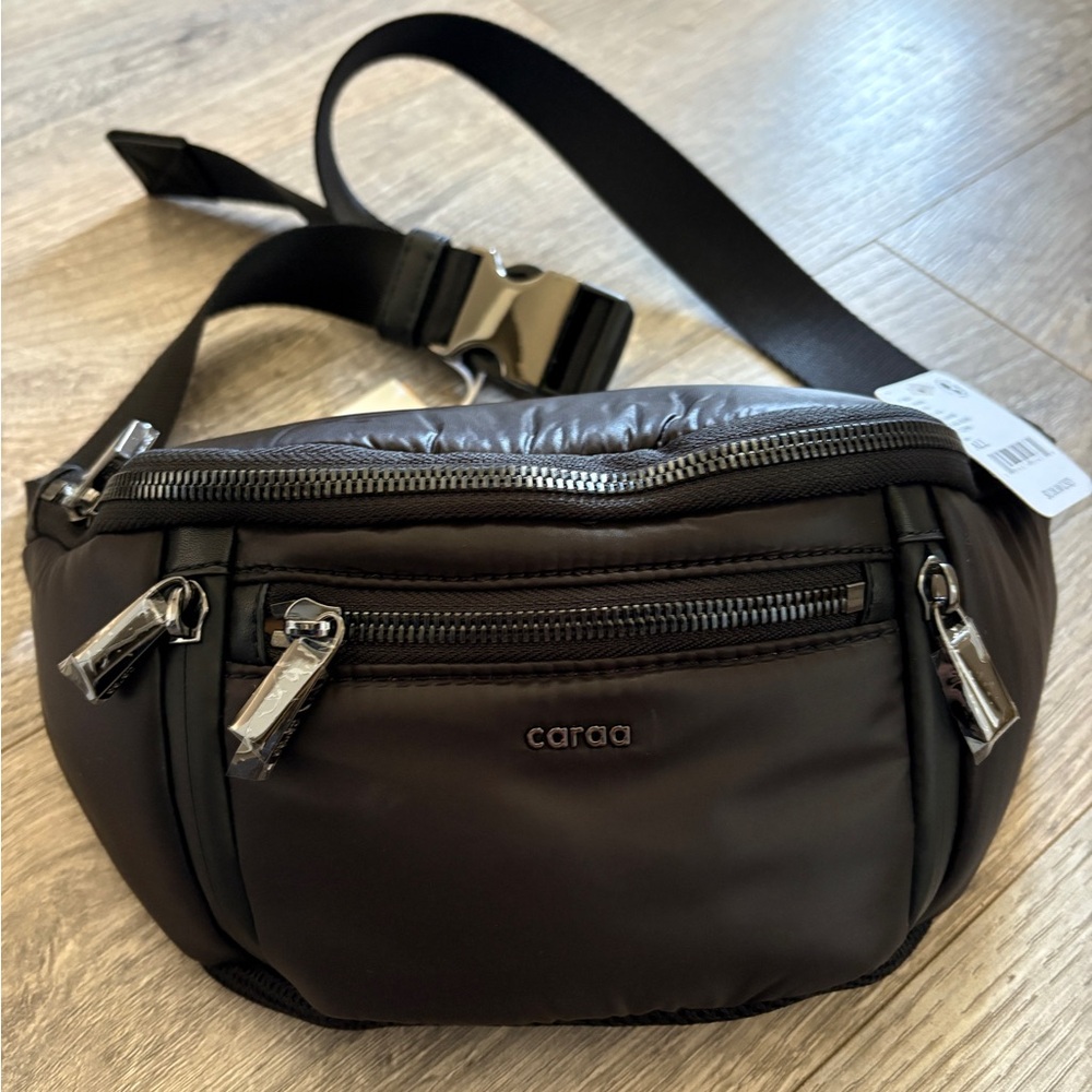 Black Leather Belt Bag Free People Caraa - Picture 4 of 6